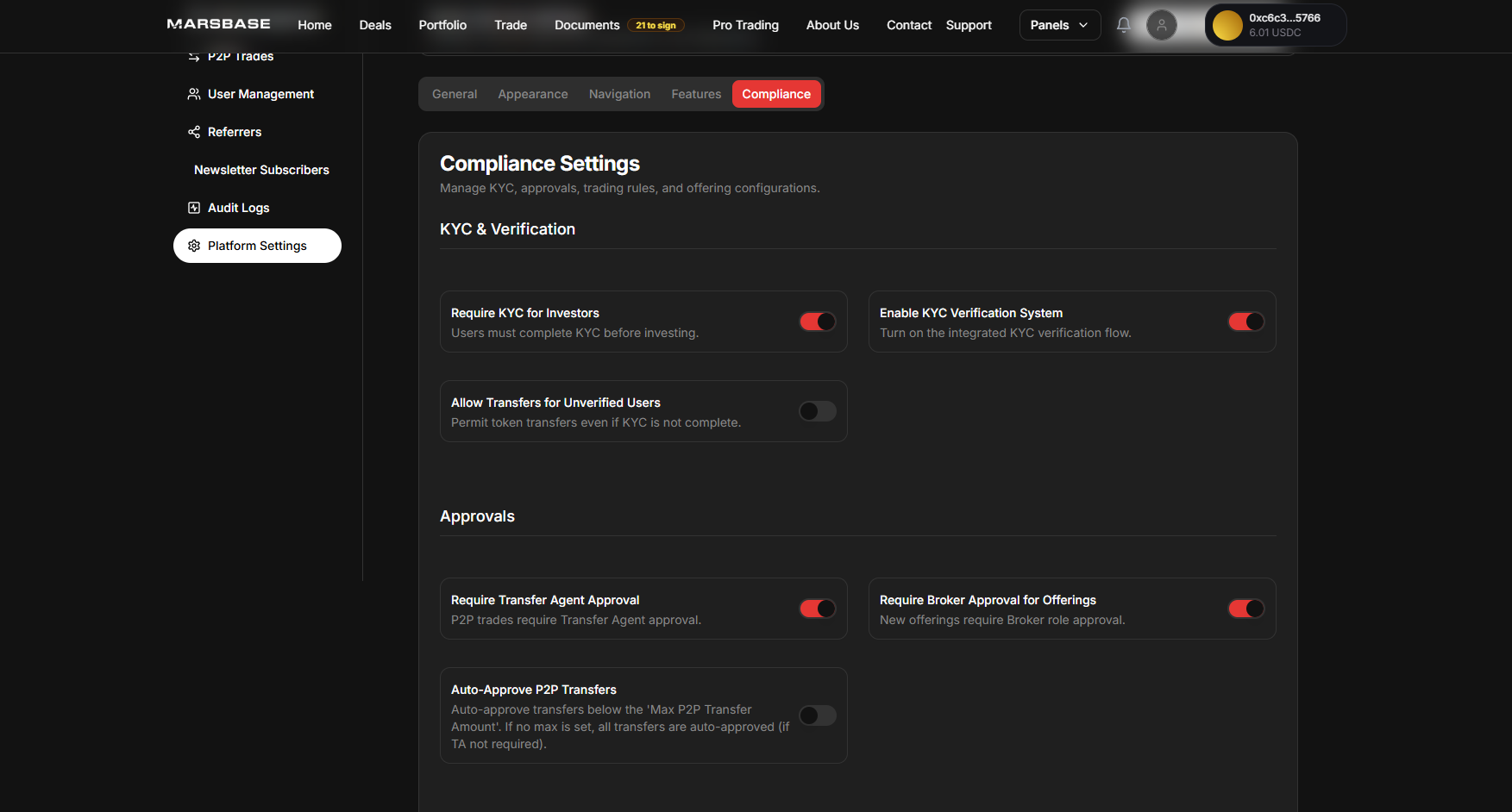 Compliance & KYC/AML additional features