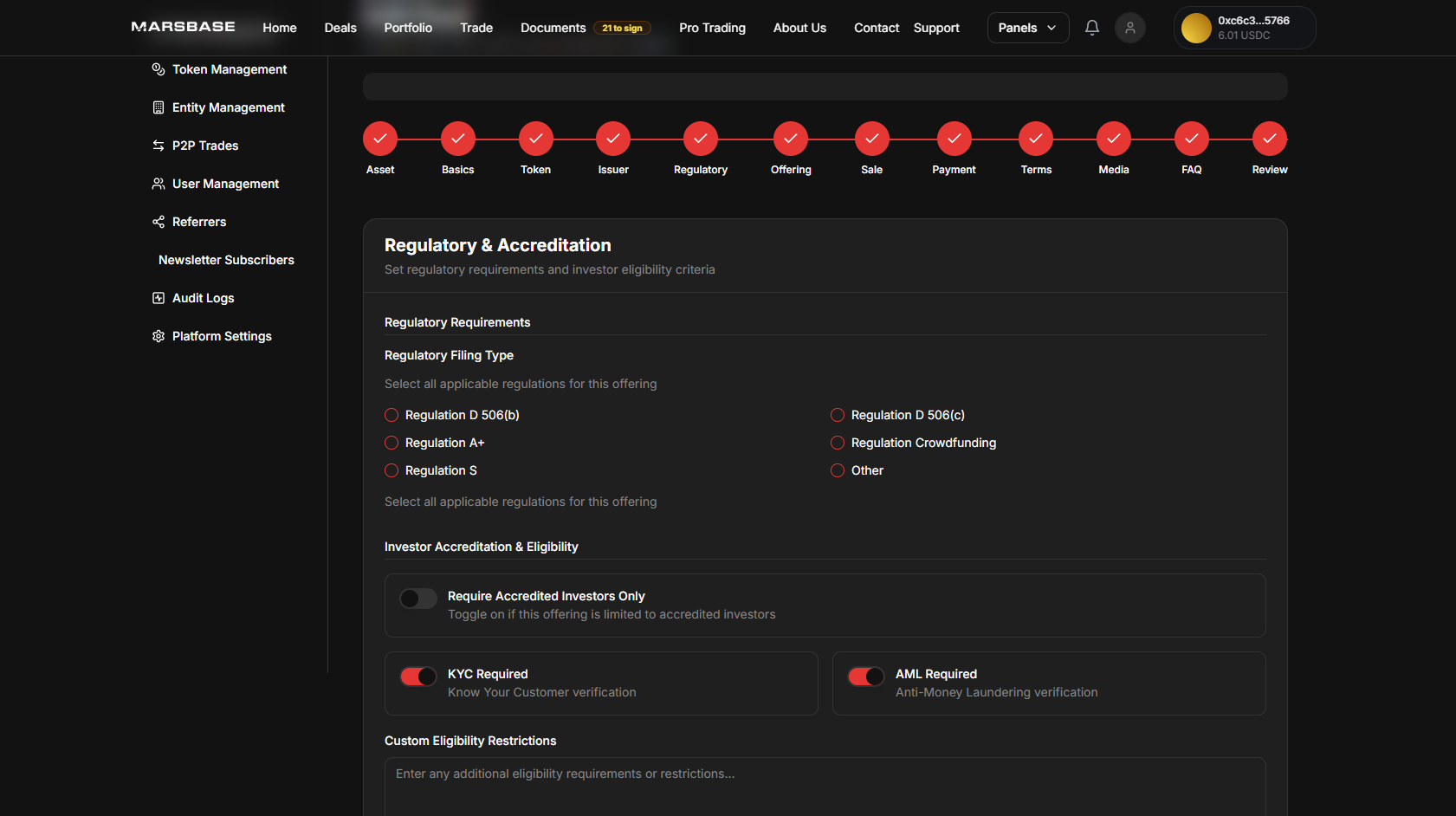 Deal Creation & Management additional features